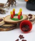 Adventskranz mit 4 Kerzen und abnehmbaren Flammen