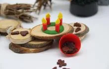 Adventskranz mit 4 Kerzen und abnehmbaren Flammen