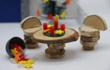 Adventskranz mit 4 Kerzen und abnehmbaren Flammen