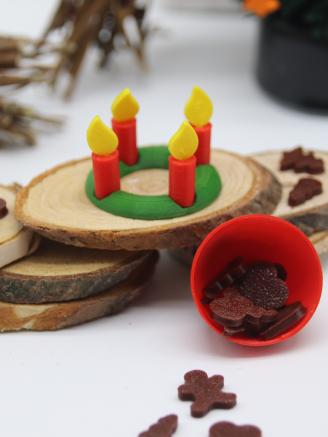 Adventskranz mit 4 Kerzen und abnehmbaren Flammen