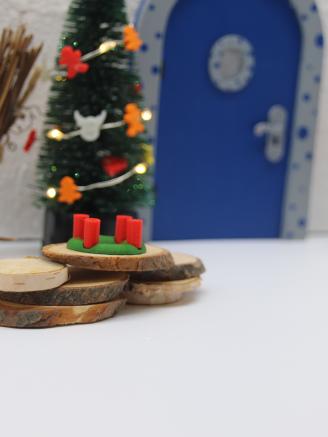 Adventskranz mit 4 Kerzen und abnehmbaren Flammen